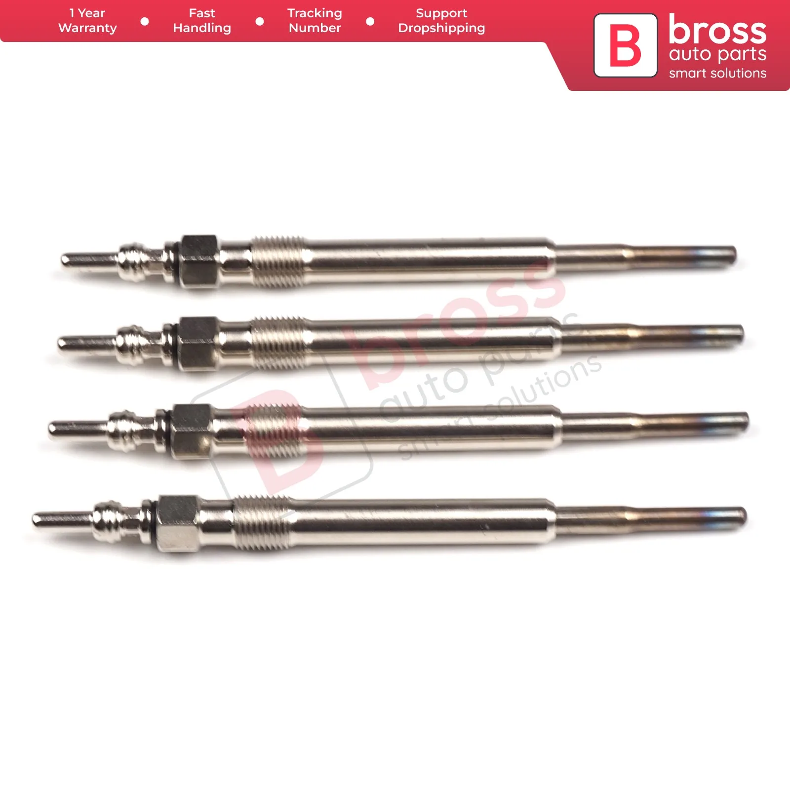 

Bross Auto Parts BGP7-1 4 Pcs Heater Glow Plugs GX124, 059963319A, GN008 for VW Audi Skoda Fast Shipment Ship From Turkey