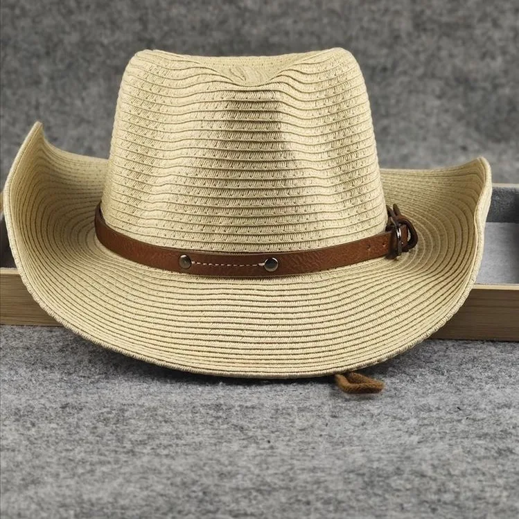 Oversize 64cm Cowboy Sunshade Hat for Men Women Foldable Summer Outdoor Beach Jazz Straw Hat UV Sun Protection Travel Cap Gorra view 5