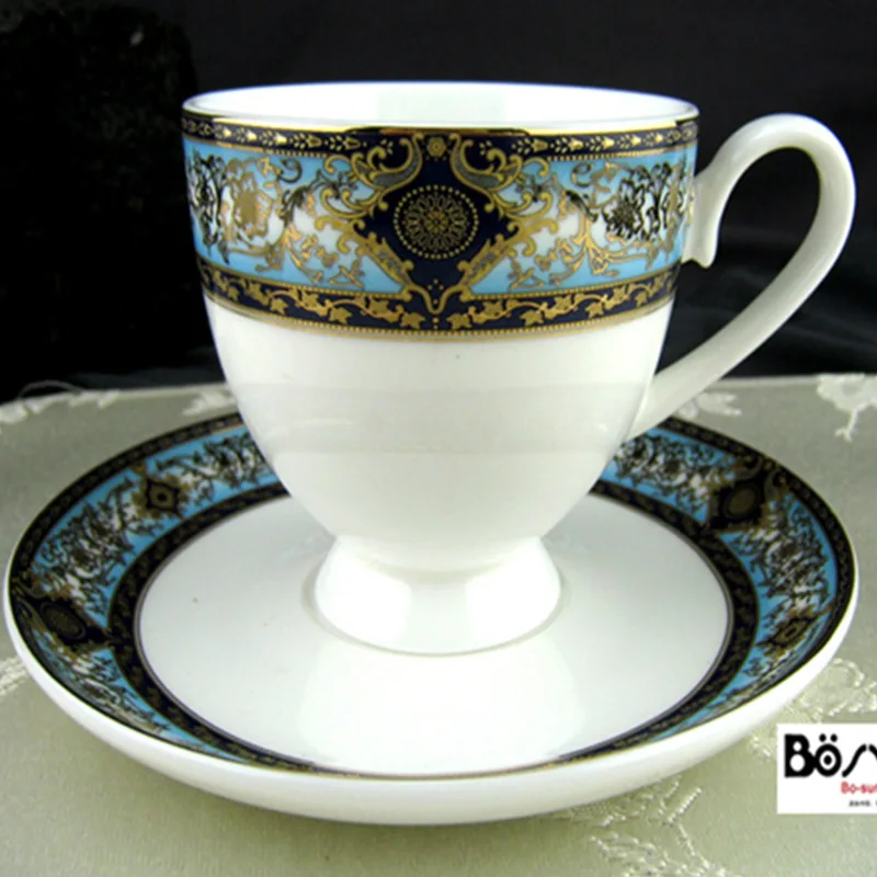 

European Style Home Decor, Gold Edged Bone China Teapot, Coffee Cup, Dish, Ceramic Milk Tea Cup, Milk Cup, Pastry