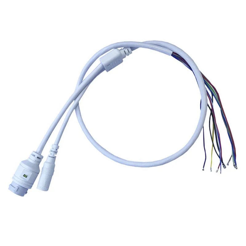 CCTV POE IP network Camera PCB Module video power cable Withe, 65cm long, RJ45 female connectors with Terminlas,waterproof cable