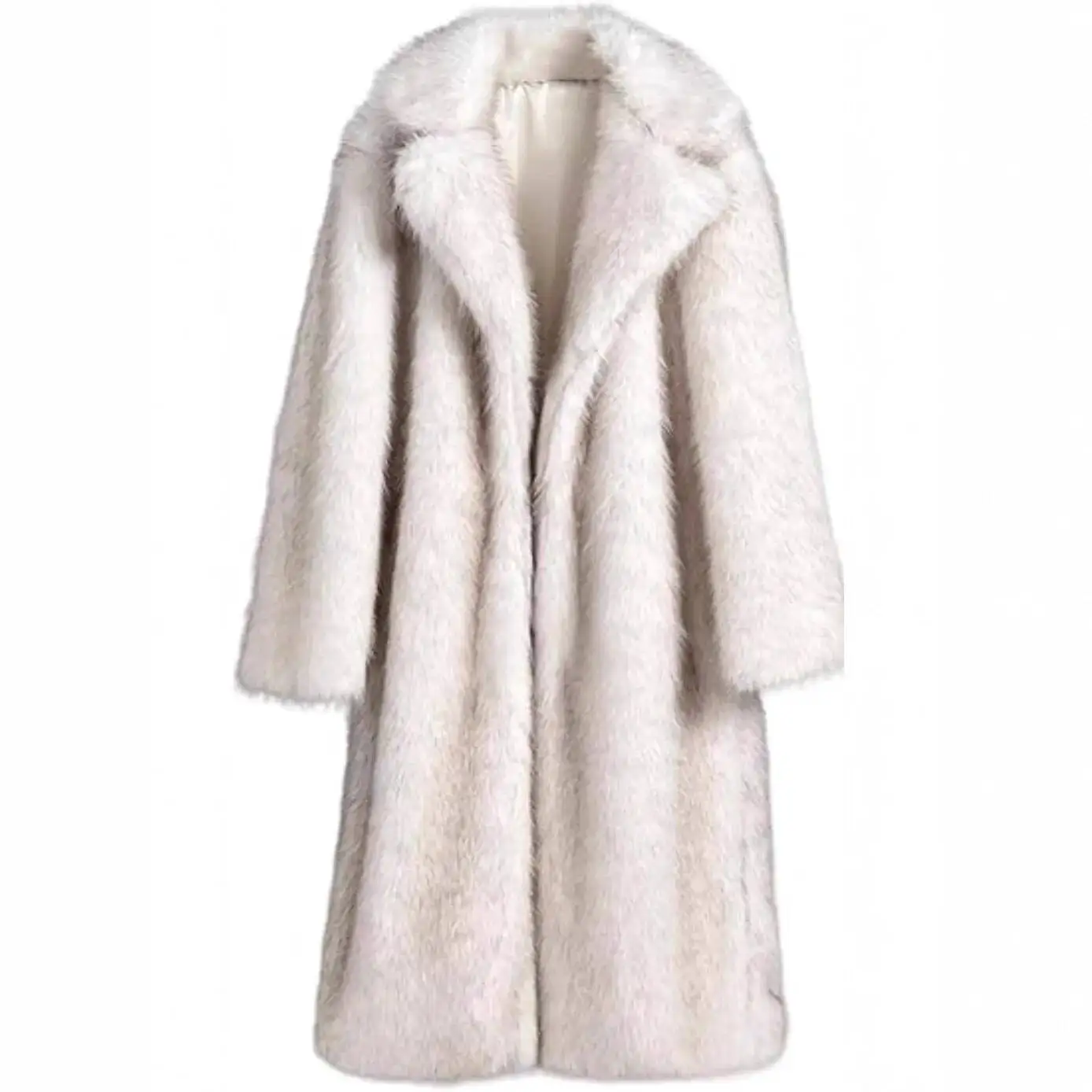 

Gradient Winter Women's Long Jacket Lapel Collar Faux Fox Outwear For Lady Comfortable Hair Thickened Female's Eco Fur Coat