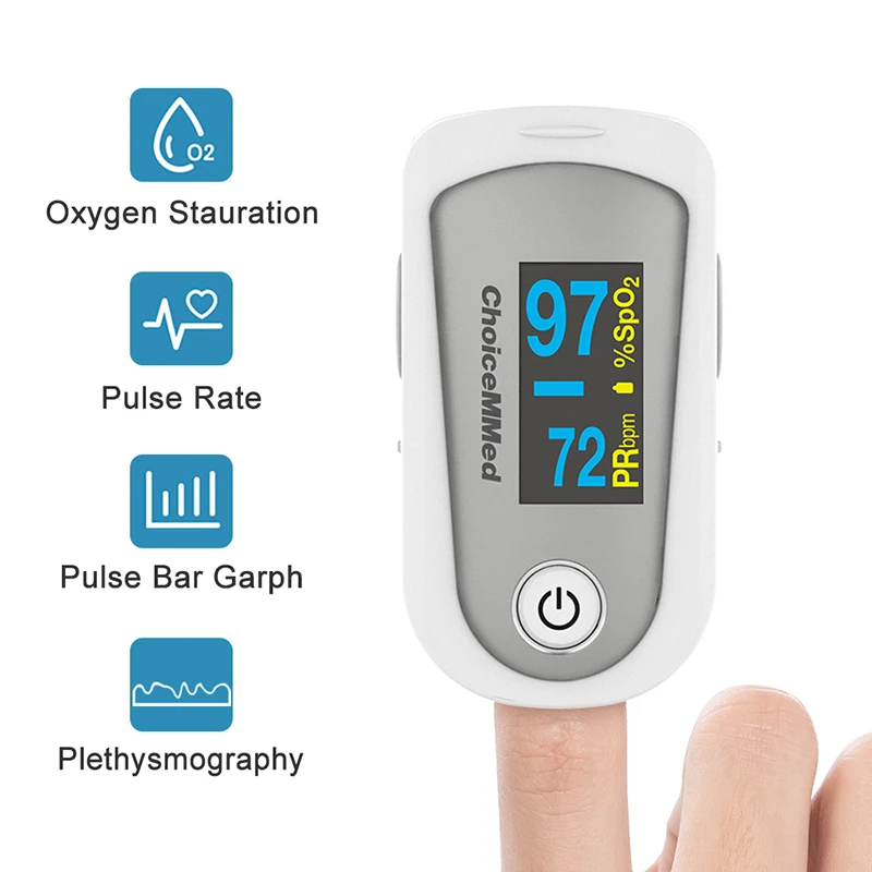 ChoiceMMed Fingertip Pulse Oximeter Blood Oxygen Saturation Meter SPO2 Heart Rate Monitor OLED Digital Pulse Oximetro MD300C23