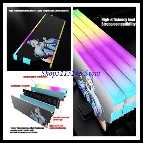 

F3MA Высокопроизводительные металлические кулеры с подсветкой ARGB для модуля памяти игрового ПК DDR5 DDR4 DDR3 DDR2