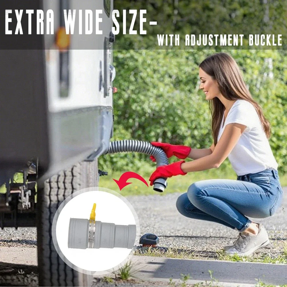 1–8 Meter zusammenklappbarer Wohnmobil-Schlauch, geruchsblockierende Kanalschlauchverlängerung, universeller Ablaufschlauch für Waschmaschinen, Rohre in Militärqualität