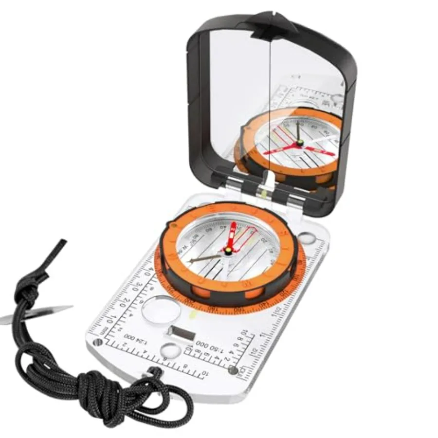 

Compass Hiking Survival, Camping Accessories Orienteering Compass with Mirror Boy Scout Compass for Gifts Hiking Camping Backpa