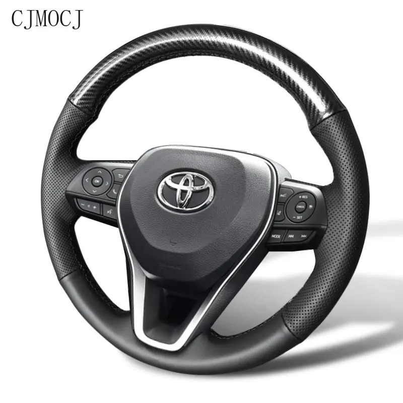 DIY Leather Car Steering Wheel Cover for Toyota All Series Crown Corolla Tundra RAV4 Cruiser Camry Levin VIOS Car Accessories