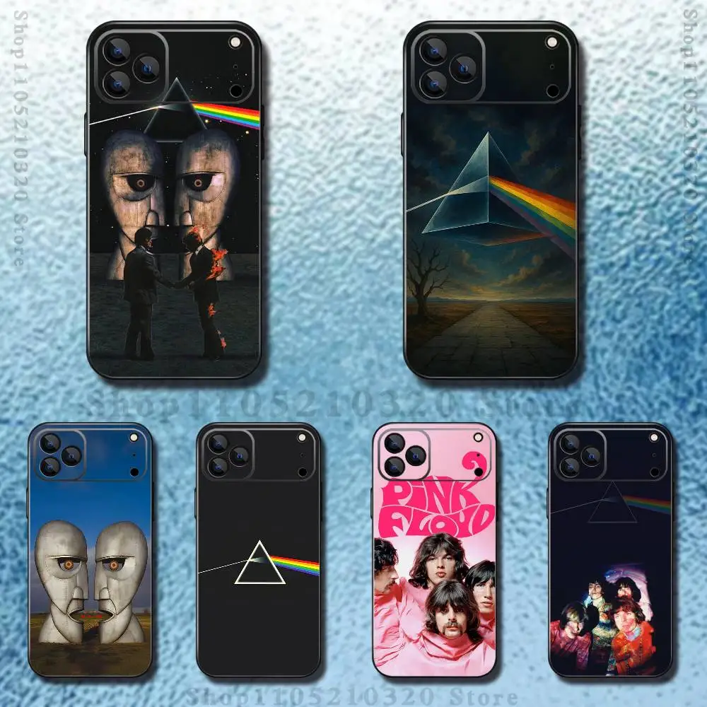 

P-Pink F-Floyd Phone Case For iPhone 17,16,15,14,13,12,11,Pro,Max,Plus,E,SE4,Air,Mini Black Soft Funda