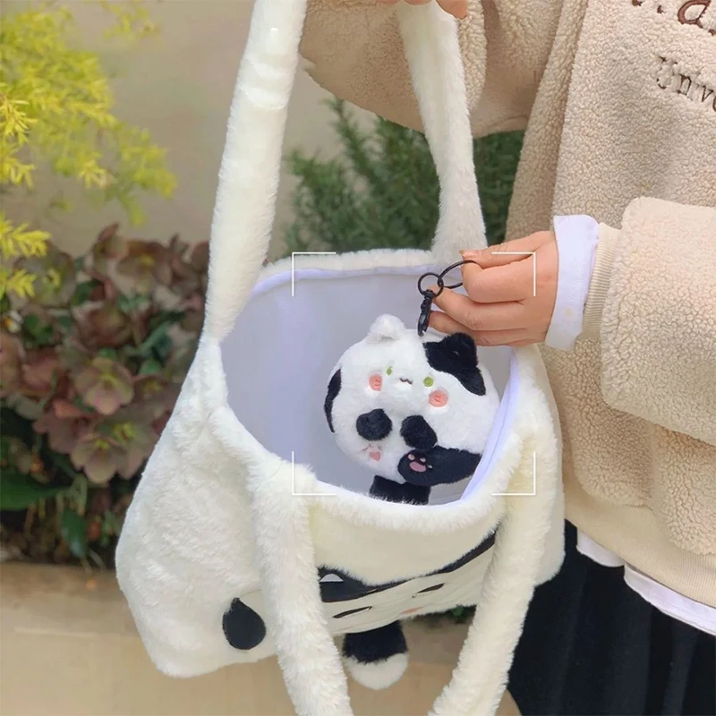 1pc Cute Soft Stuffed Doll Keyring Kawaii Plush Pendant Squeaking Cat Keychain Fat Body Cat Pendant Backpack Charms For Girls