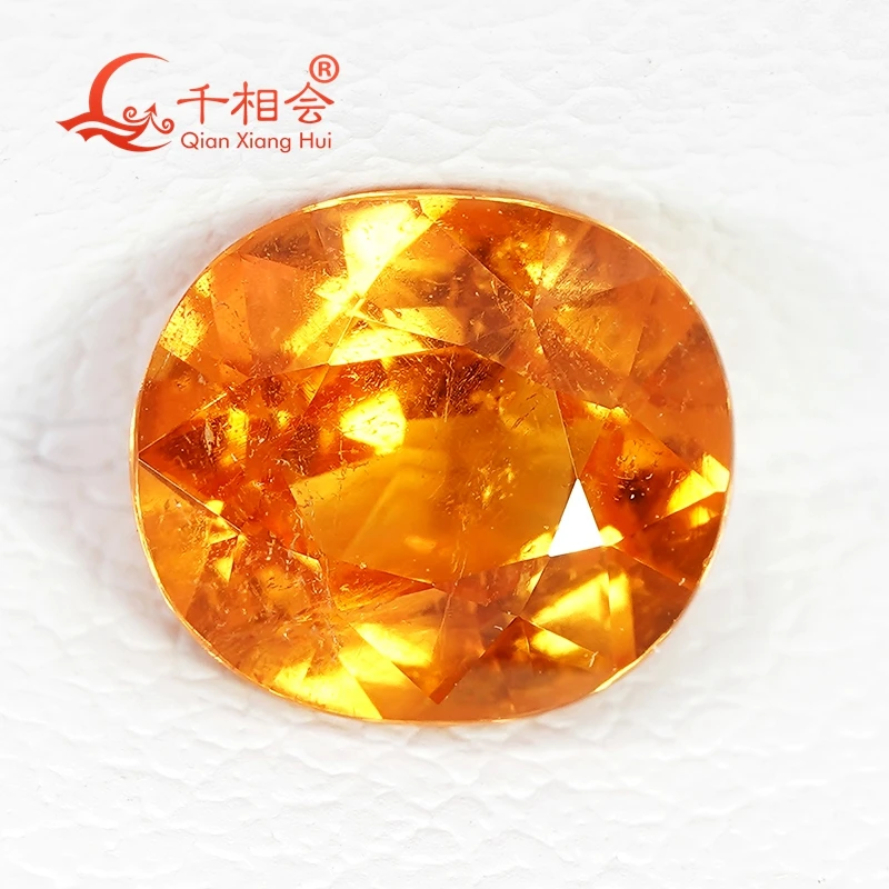 

1.2ct-3.6ct oval shape Natural Florencite Vivid Orange color Fanta Garnet Spessarite Garnet Loose Gemstone GRC certificated