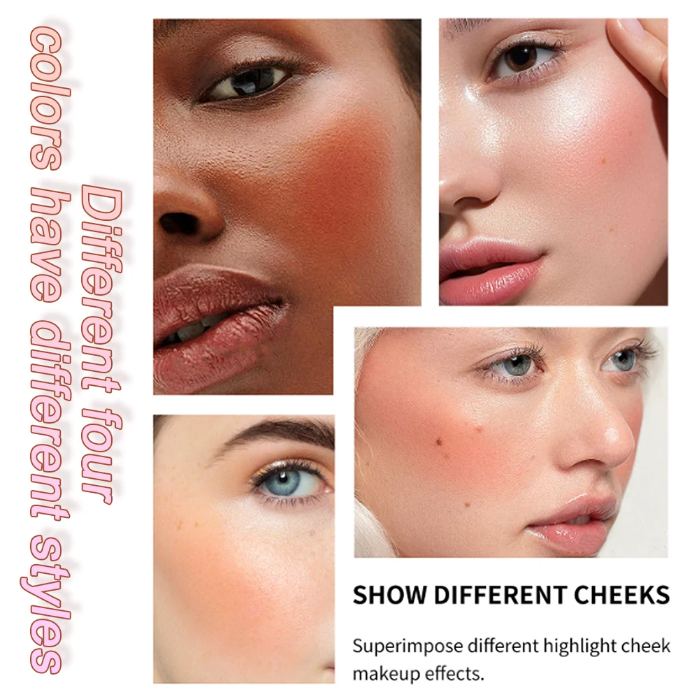 HISYI Rubor monocromático transparente acuático, blanqueamiento natural, mate de gran capacidad, placa de rubor rouge monocromática fácil de colorear