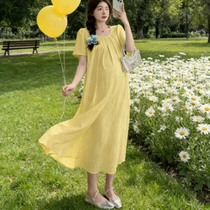 

Дышащее легкое летнее модное макси-платье для беременных женщин