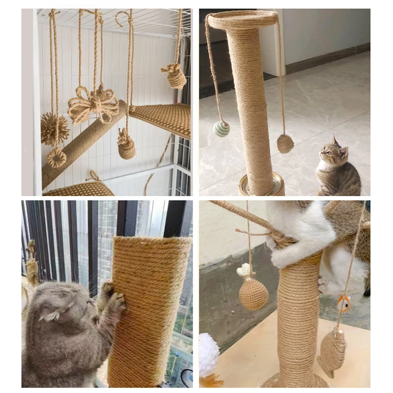 10/20/30/50m Natural Sisal Rope Cat Scratcher Rope Tree Scratching DIY Toy Paw Claw Furniture Protector Scratching Post