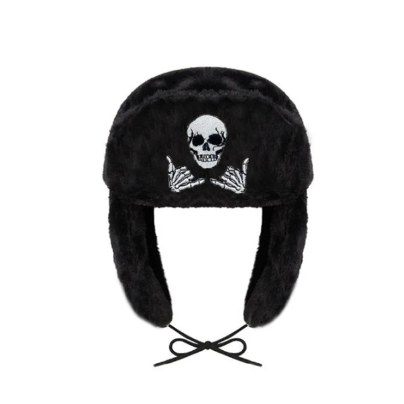 Y2k autumn and winter hot selling skull unisex hat trap women's skiing hat really her cold resistant warm black hip-hop hat