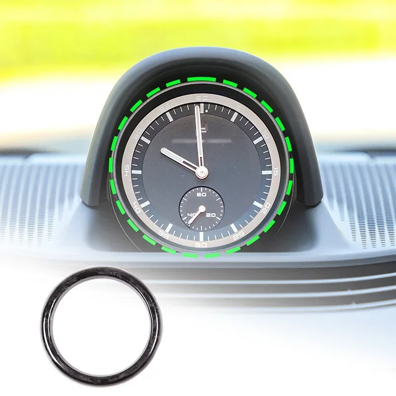 For Porsche 2014-2023 real carbon fiber car center clock decorative ring cover interior modification accessories stickers
