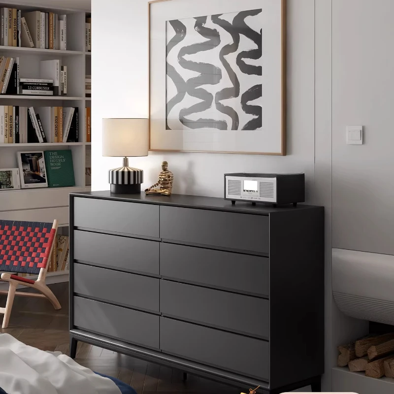 

Italian minimalist solid wood eight-bucket cabinet, Nordic modern simplicity, living room, bedroom storage and dining side