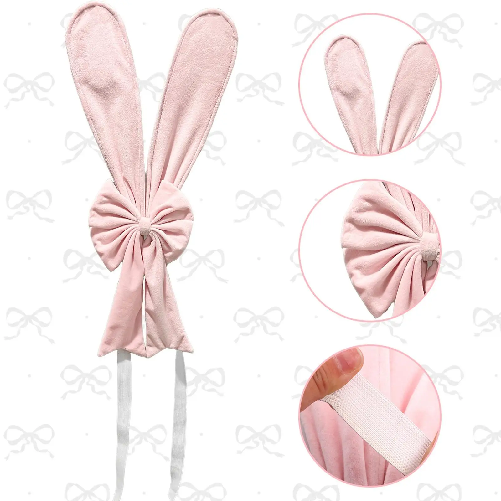 Washable Adorable Rabbit Chair Back Slipcover Polyester Fit for Easter Family Gathering Banquet