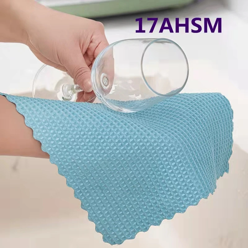 17AHSM For Kitchen Supplies Super Absorbent Anti-grease Wiping Rags Efficient Reusable Home Washing DishCleaning Towels kitchen