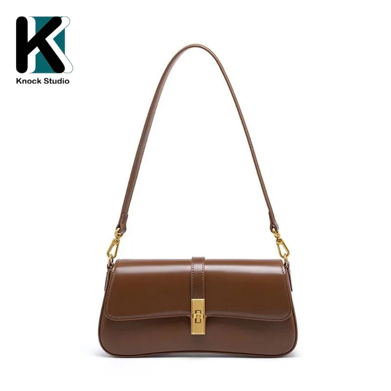 Knock Fashion New High Quality Retro Fashion Leather Handbag, Rectangular Underarm Bag