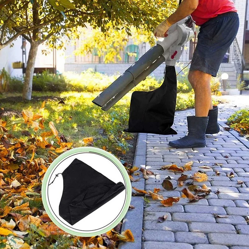 2X Leaf Blower Bag Zippered Bottom Dump Leaf Blower Vacuum Bag Collect Leaf For Garden Lawn Fits Blowers Vacuums