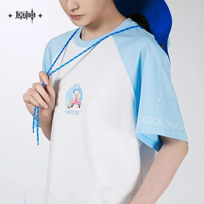 Pre-sale Genuine Genshin Impact Mualani Cosplay Costume T-shirts Fashion Cotton Tees Unisex Couple Daily Wearing Tops for Fan
