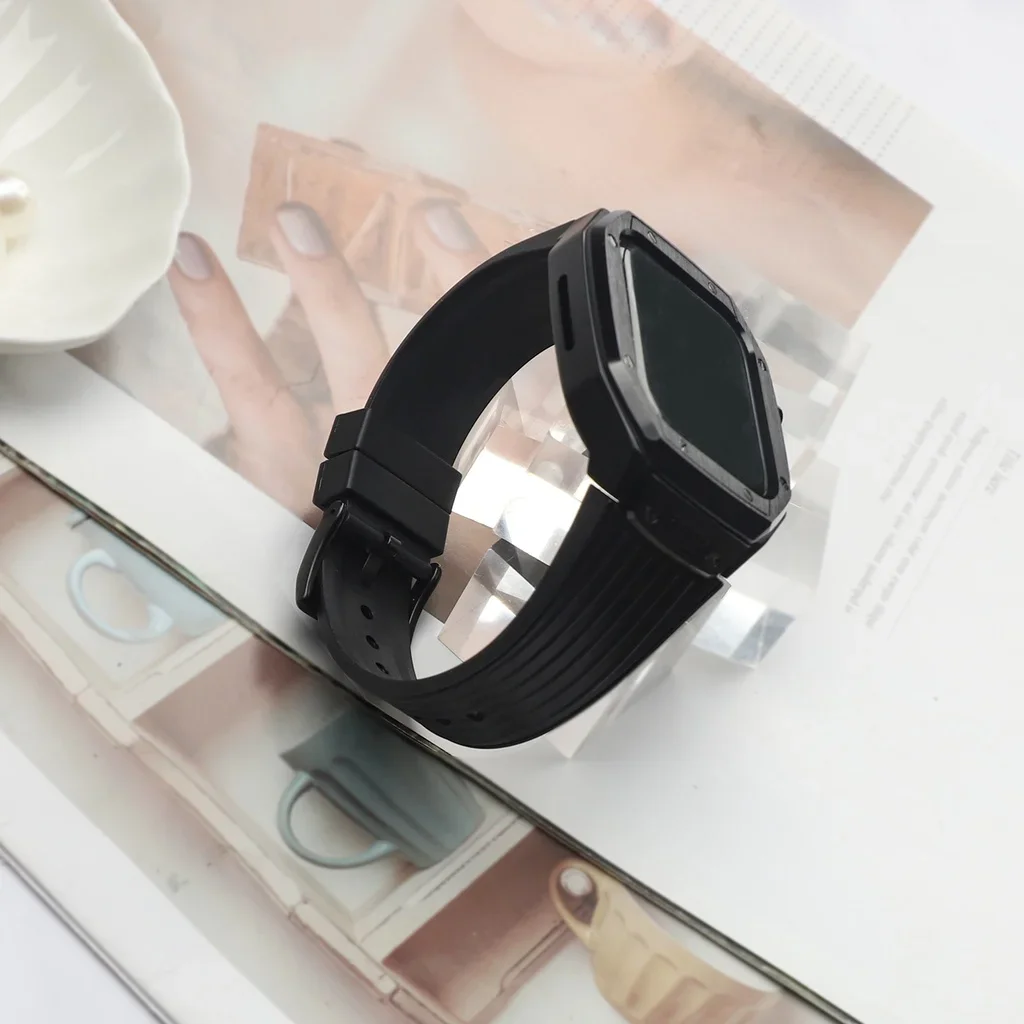 Modification Kit Integrated Case Band for Apple Watch Series 9 8 7 6 5 4 SE 44mm 45mm Iwatch Luxury Accessories Strap Bracelet