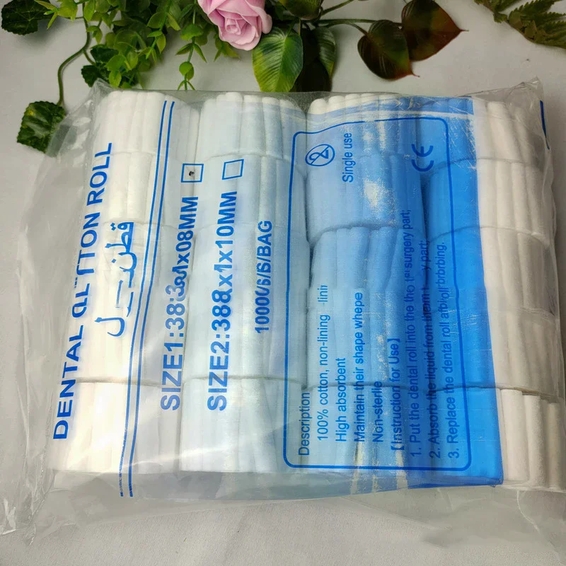 High Absorbent Dental Hemostatic Cotton Roll 1.0*3.8CM Dental Cotton Roll Absorbent Cotton Roll Moisture Proof Cotton Roll