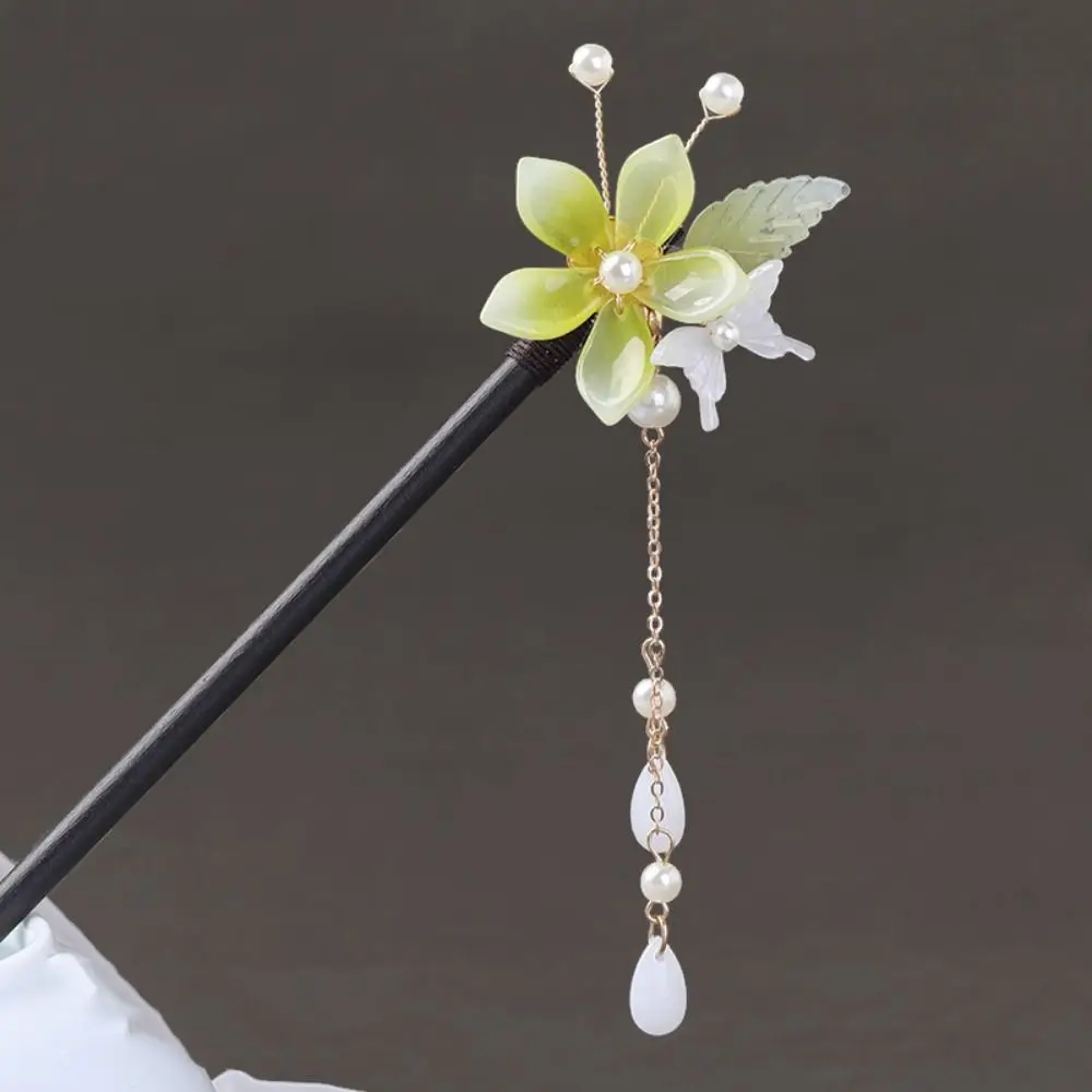 

Vintage Tassel Flower Hair Stick Chinese Style Hair Fork Pearl Hair Stick Hair Chopsticks Hairpin Hanfu Hair Stick Girl