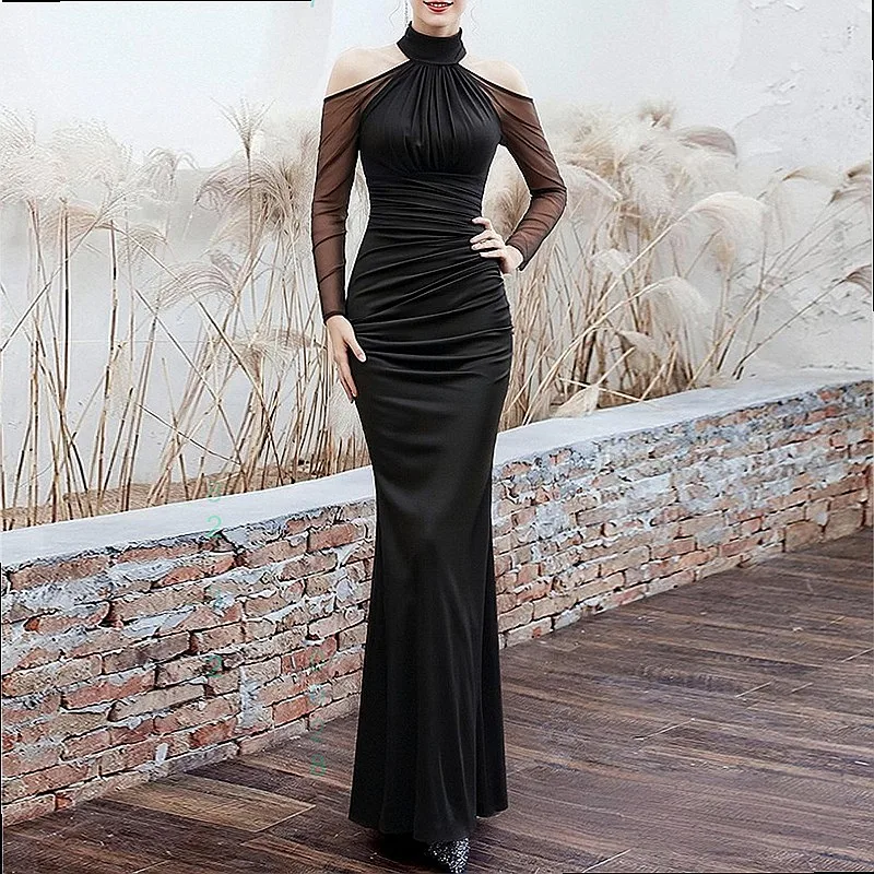 Elegant Off Shoulder Bodycon Dress Summer Spring Ruched Midi Dresses for Women Evening Party
