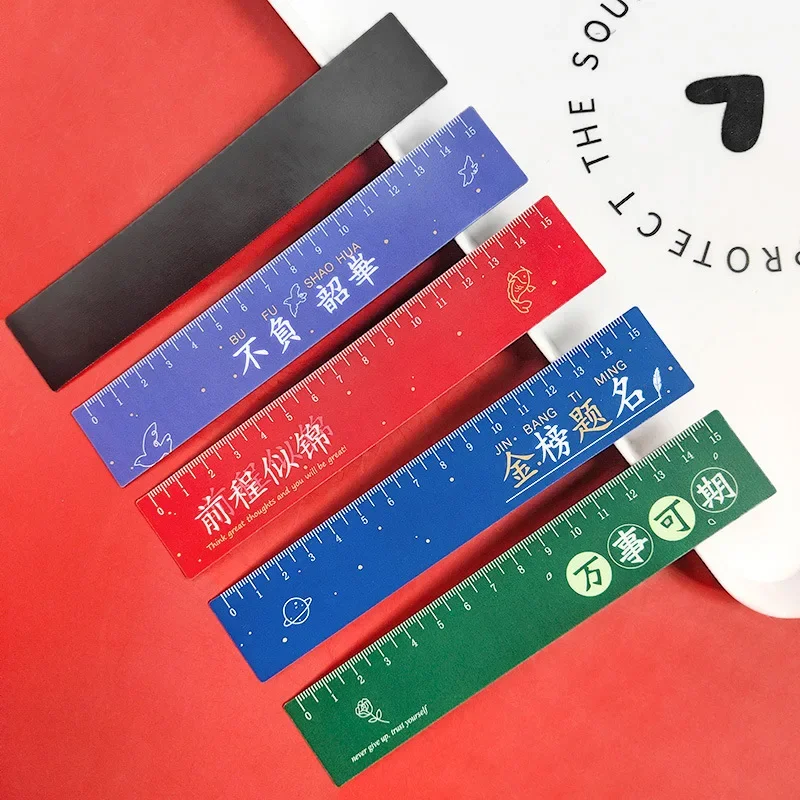 15 cm inspirierender Text, magnetisch, weiches Design, Zeichenlineal-Set, Schulbedarf