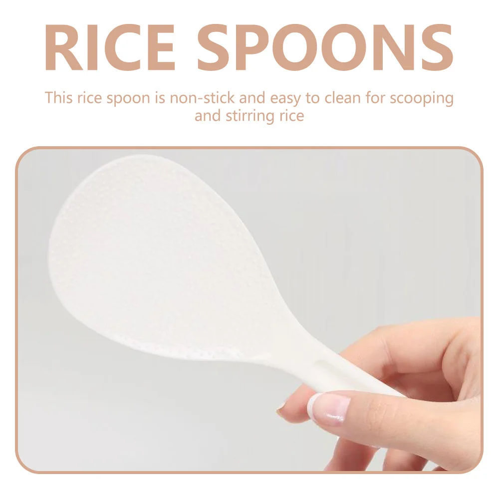 

4Pcs Non-Stick Rice Spoons Kitchen Utensils Home Hotel Restaurant Use Easy Clean Ergonomic Grip Practical White
