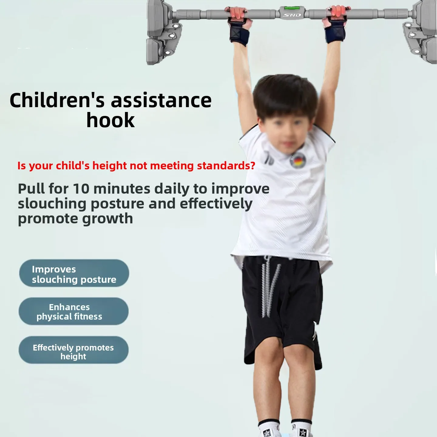 

Children's Growth High Bar Single Bar Trainer Home Pull-Up Auxiliary Hook Stretching Sports Mid-Term Examination Equipment