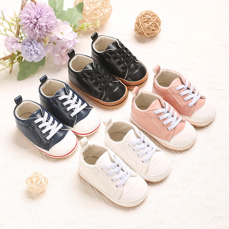 

Children's Anti Slip Rubber Sole Leather Sports Shoes Baby's Dirt Resistant Outdoor Walking Shoes Newborn Shoes