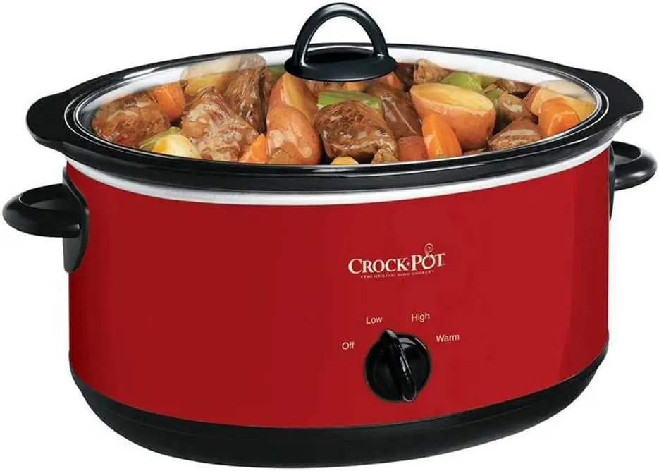 Manual 8-Quart Slow Cooker, Red Polished