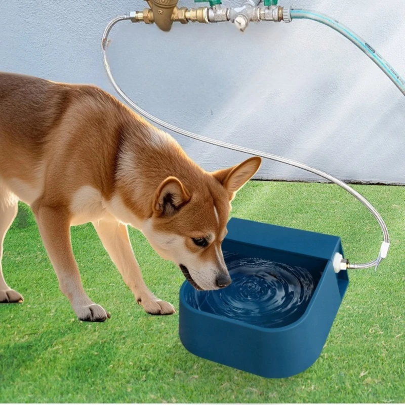 

Автоматическая миска для воды для домашних животных с поплавковым клапаном, самонаполняющийся диспенсер для воды для собак, кошек, кроликов, резервуар для воды для домашних животных со впускным шлангом