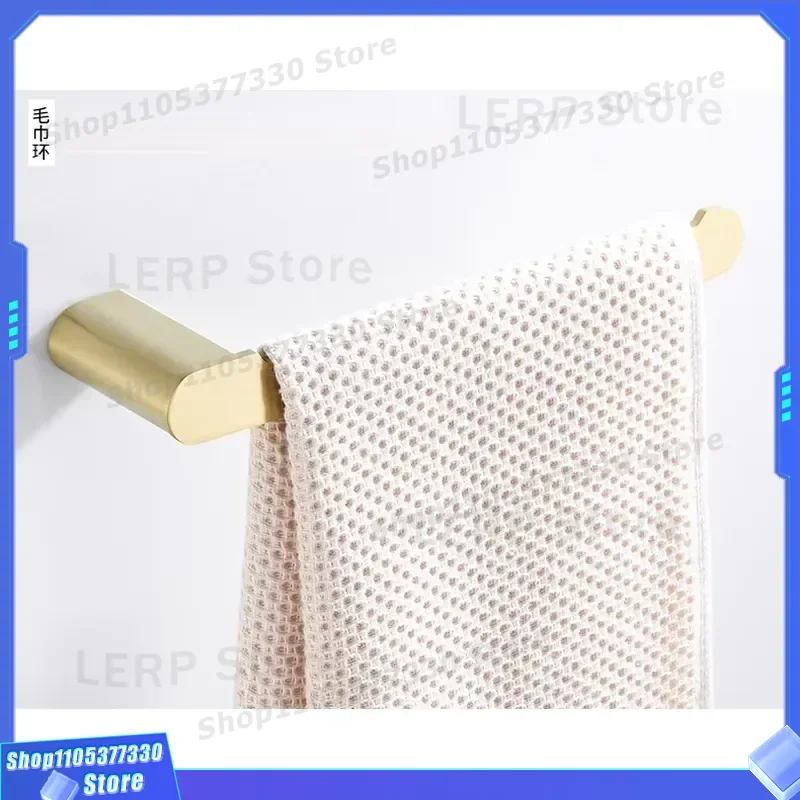 Nordic Gold Brushed Stainless Steel Bathroom Hardware Set Wall Mounted Towel Rack Topcoat Finish Modern Bath Accessories A245