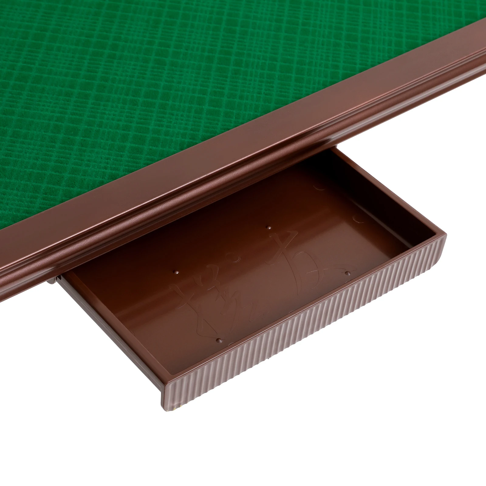 Foldable Square Mahjong Table Wood Board Velvet Desktop Q195 Plastic Steel Frame 150KG Load Noise Reduction Anti-slip Table Leg Rounded Safe Corners Built-in 4 Cup Holders & 4 Hidden Storage Drawers Raised Anti-slip Edge Portable for Family Party Indoor view 7