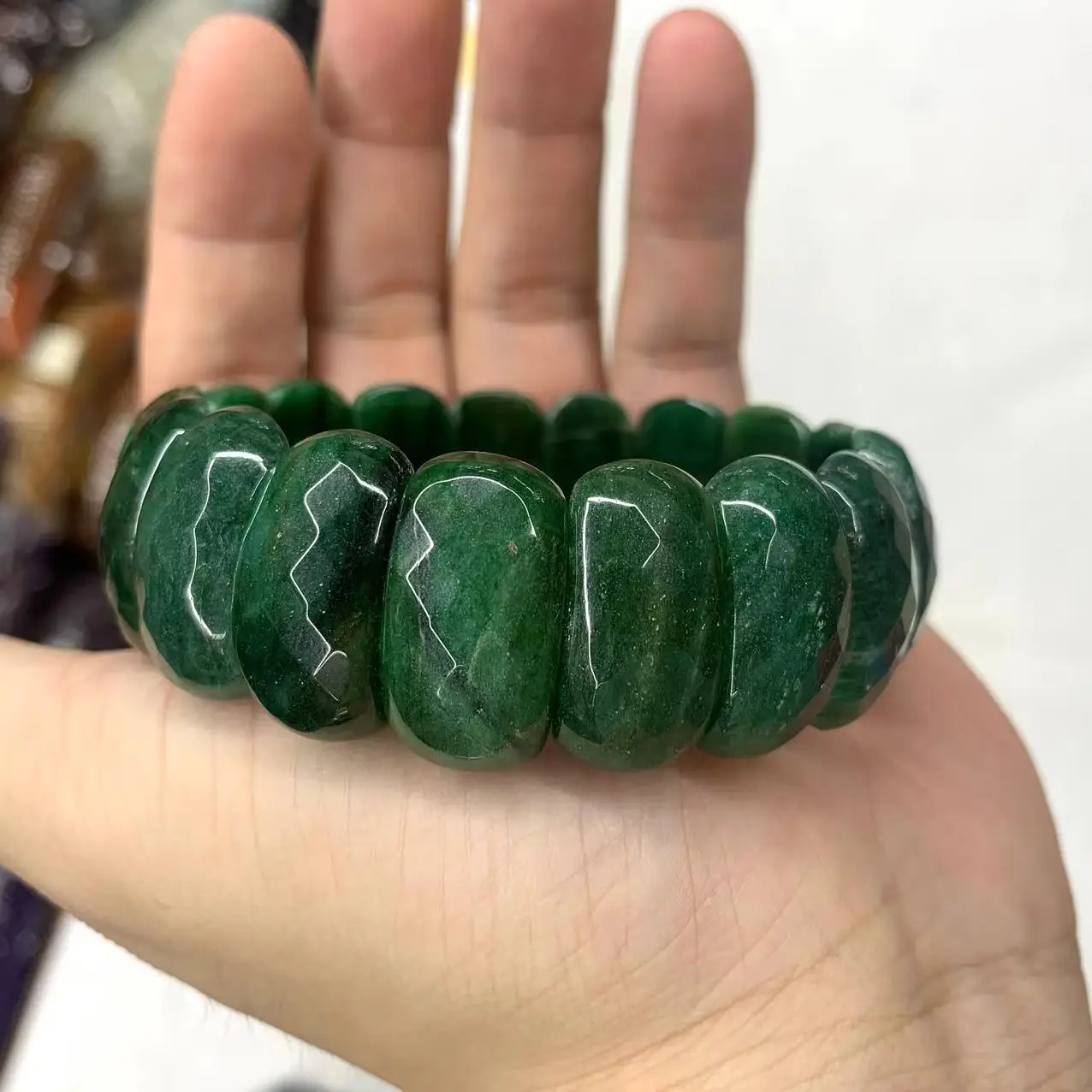 Natural African Jade Stone Beads Bracelet Gemstone Jewelry Bangle For Women For Men For Gift Wholesale !