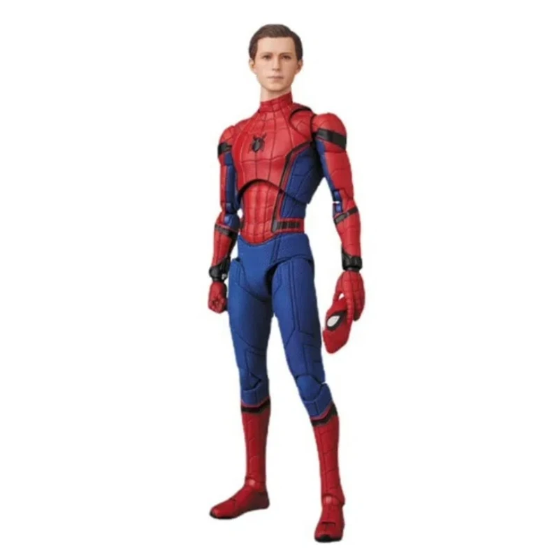 15cm Marvel MAFEX103 Spider Man Home Coming Peter Parker Action Figure Joint Mobile Anime Handheld Toy Pendant Model Gift