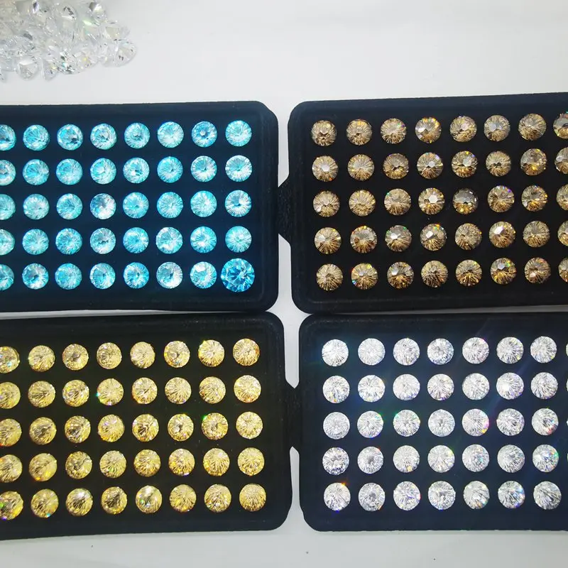 جولة سموكي قطع حجر زركونيا مكعب ، الأزرق الداكن ، اكسسوارات المجوهرات ، ديي ، 6x6 مم