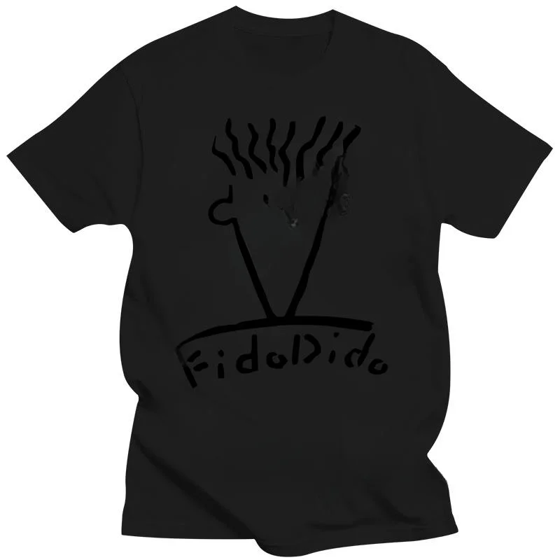 New black short sleeve men top Top Selling Fido Dido Shirt for Men Classic vintage t-Shirt for Black unisex tee-shirt Crewneck