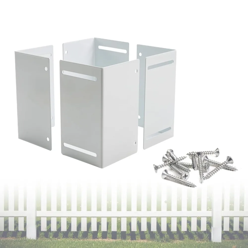 

White Adjustable Post Protector Mailbox Post Protector Adjustable Range 3.35-6inch(3.35x3.35-6x6 Post Sleeve) Fence Post Protect