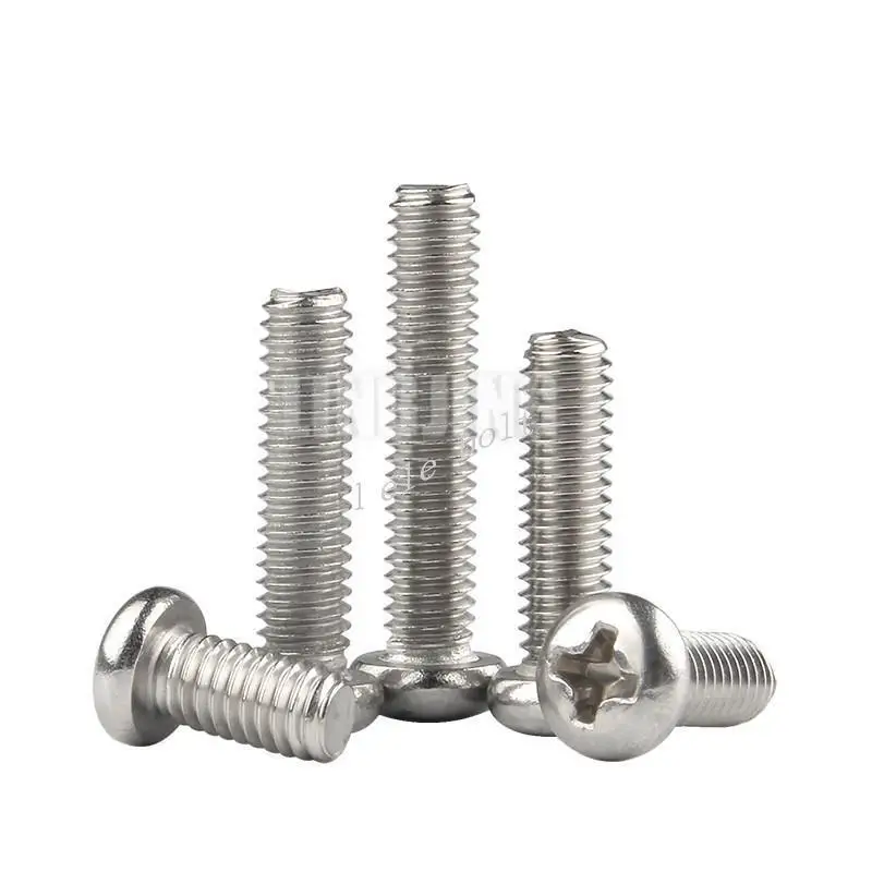 2/5/10/20/25/50/100PCS M3 M4 M5 M6 GB818 304 Stainless Steel Cross Recessed Pan Head  PM Screws Phillips Screws L=4-100mm