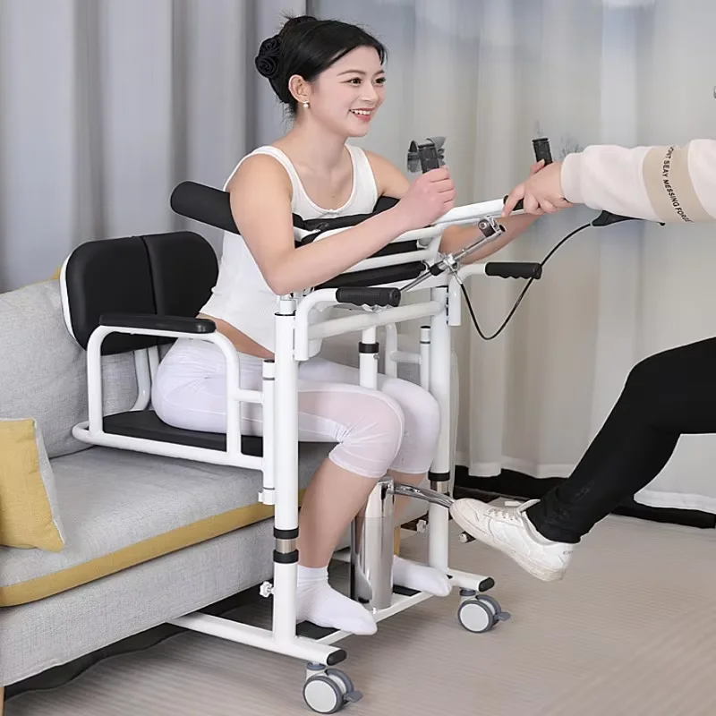 Chaise de toilette pour adultes, capacité de charge 120 kg, chaise de transfert pour personnes âgées, chaise de toilette hydraulique, chaise de soins multifonctionnelle, chaise élévatrice pour personnes âgées