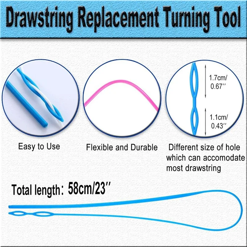 BAAG-Drawstring Threader Replacement Set Sewing Quick Turn Fabric Threader Tools For Fabric DIY Knitting Accessories Handmade