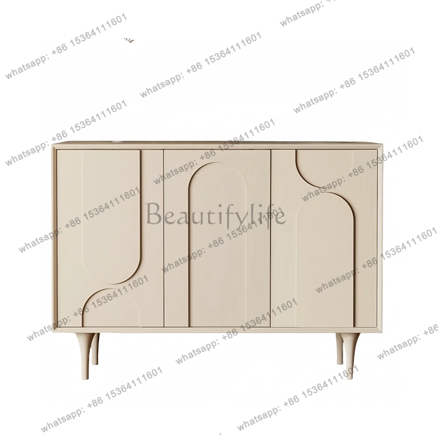

Italian paint dining side cabinet personality art modern simple solid wood decorative locker complete customization