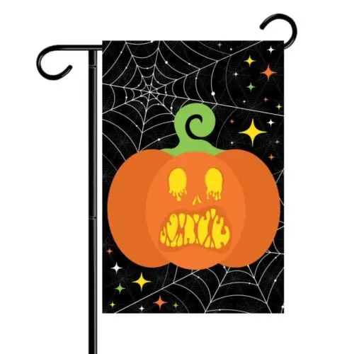 Bandera de jardín de doble cara Goopy Pumpkin 12x18 banderas de bienvenida al aire libre VVJ