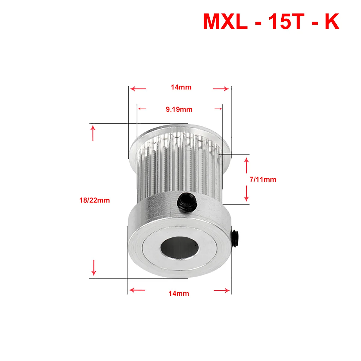 K Type MXL 15 Tooth Timing Pulley Bore 3 3.175 4 5 6mm Aluminum Synchronous Pulley Wheel For Width 6 10mm MXL Timing Belt