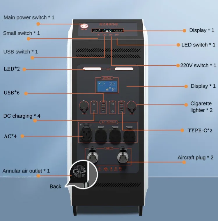Solar Generator 6000W 11000Wh UPS Portable Power Station Backup Energy Storage Battery Emergency Power Supply for Home