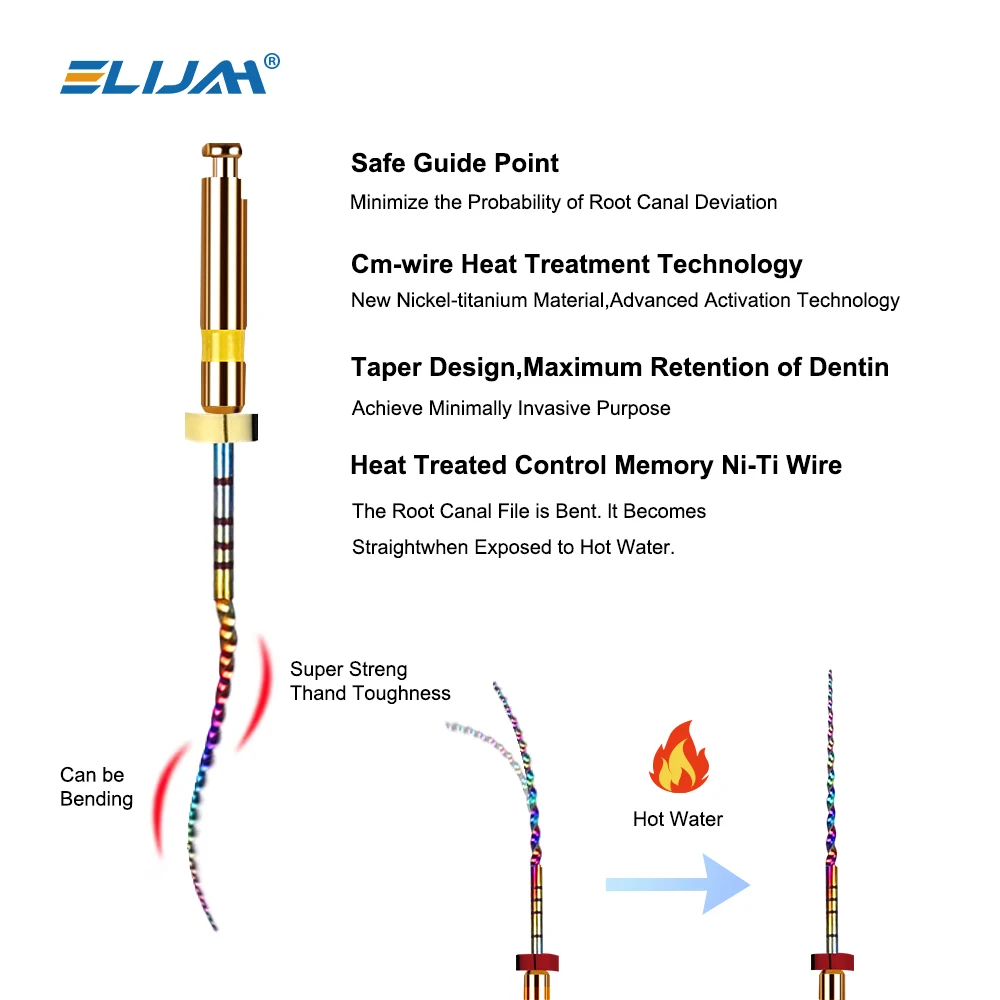 6 шт./кор. стоматологические файлы Niti Rainbow, термоактивационные файлы, использование двигателя, термоактивированные роторные корневые файлы для каналов, стоматологические инструменты