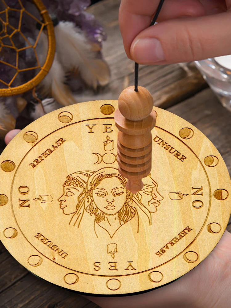 Wooden Pendulum Board Wooden Pendulum Board Metaphysical Message Board Kit Wiccan Altar Witchcraft Supplies Kit